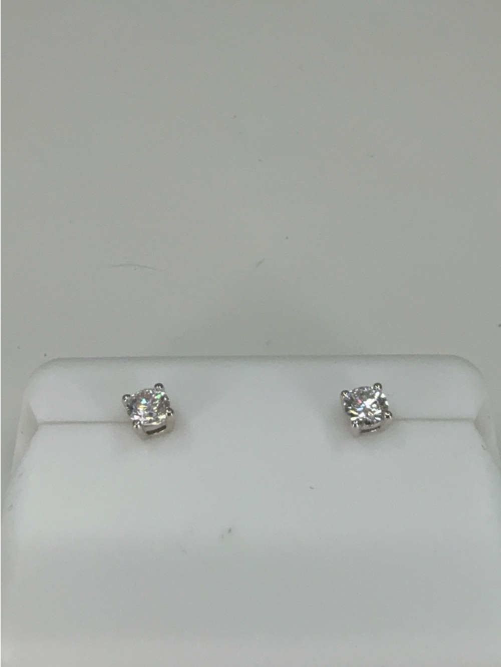 S925 Moissanite Solitaire Stud Earrings - 1/4 CWT - Picture 2 of 3